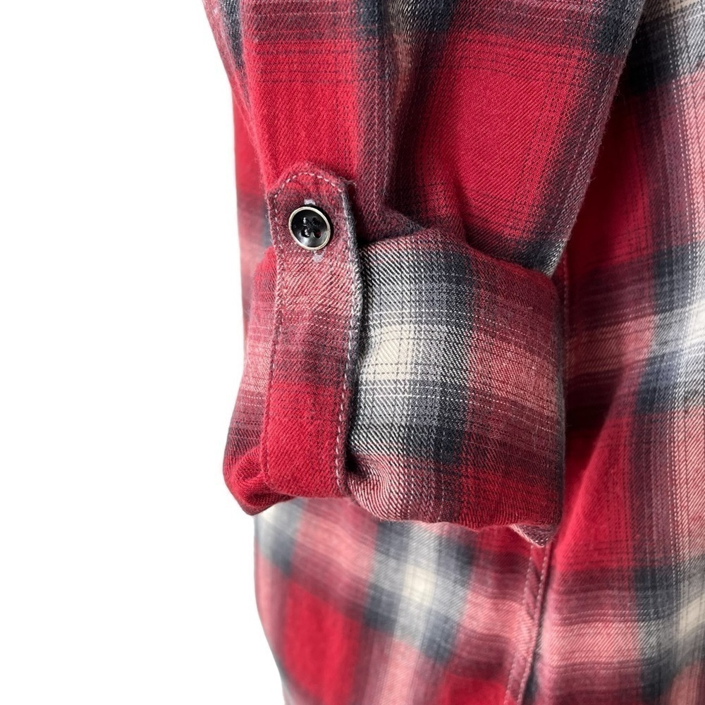 DYLAN Long Sleeve Red Black White Plaid Flannel Shirt Ultra Soft Women's Size M - Picture 11 of 16